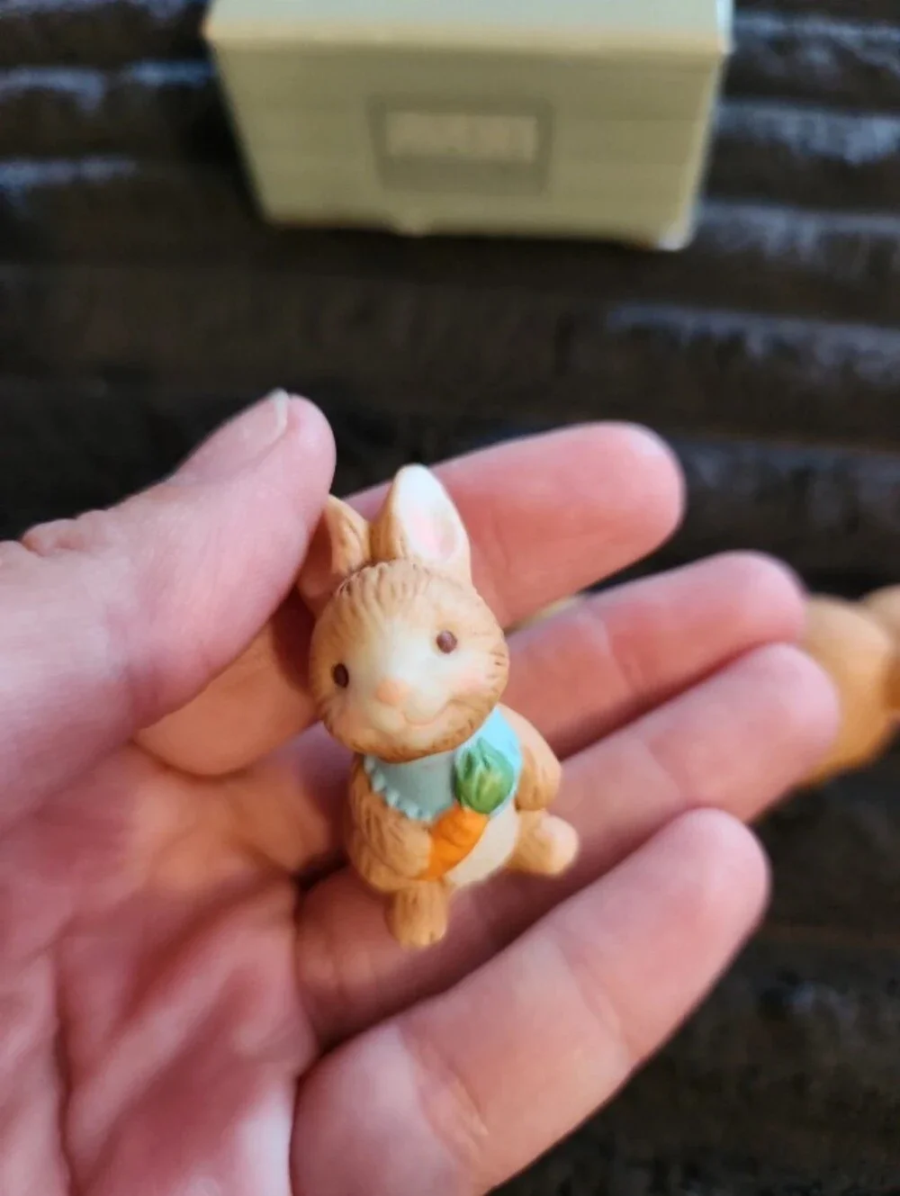 Avon 1990 Brown Ceramic Bunny Figurine Pair - Small Pets Decor